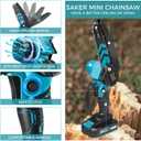 Saker Mini Chainsaw,6 Inch Portable Electric Chain Saw Cordless,Machine Only, Batteries Not Included,Only Compatible with Saker Mini Chainsaws Batteries(Only Machine)