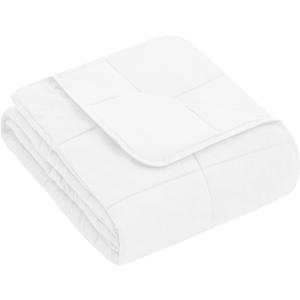 Yescool Weighted Blanket (7 lbs, 41" x 60", White) Cooling Heavy Blanket for Sleeping Perfect for 60-90 lbs, Breathable Blanket with Premium Glass Bead, Machine Washable