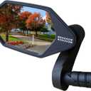 MEACHOW New Bar End Bike Mirror, Crystal UHD Automotive Grade Glass Lens E-Bike Mirrors, Scratch Resistant, Safe Rearview Mirrors, (Silver Left Side) ME-022LS