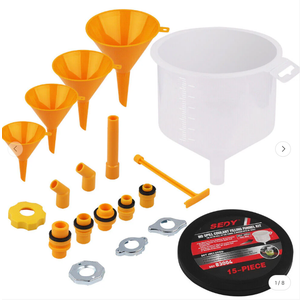 SEDY 19-Piece No-Spill Radiator Coolant Refilling Funnel Kit Spill Proof Radiator Bleeder Kit with Universal Adaptor