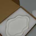 Ceramic Jewelry Tray,Ring Dish Holder,Perfume Trinket Dish,Key Bowl Vanity Cute Things Room Decor Aesthetic, Birthday Mother's Day Christmas Warm House Gifts for Women(White)