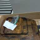 VASAGLE Coat Rack, Coat Stand with 3 Shelves, Hall Tree Free Standing with Hooks for Scarves, Bags, Umbrellas, Steel Frame, Industrial Style, for Entryway, Living Room, Rustic Brown and Black ULCR80X