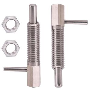 2pcs Retractable Indexing Plunger Pin, M12 Stainless Steel Spring Pin Spring L Handle Loaded Latch Spring Plunger Safety Pin Spring Latch Telescopic Locking Pin Spring Lock with Nut