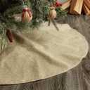 Ivenf Christmas Tree Skirt, 48 inches Large Burlap Double-Layer Plain Tree Skirts, Rustic Jute Tree Skirt for Xmas Holiday Home Decor, Fall Winter Farmhouse Brown Burlap Christmas Decorations Indoor
