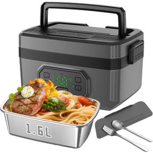 Electric Lunch Box For Adults - 1.6L Cordless Electric Lunch Box 24000mAh Battery-Powered Heated, 5-Sided Heating & Smart Reservation | Portable Heated for Office, Truck, Camping