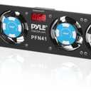 Pyle 19 Rack-Mount Equipment Cooling Fans - 110V/60Hz Power, 4 Cooler Master 80mm Case Fans, Smart Cooling System, Digital LCD Temperature Display & Installation Hardware Screw Included -PFN41