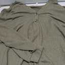 Dokotoo Hoodies for Women Waffle Knit Long Sleeve Drawstring Button V Neck Casual Pullover Sweatshirt Hooded Tops (Small, Green)