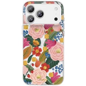 SCORPIFY for iPhone 17 Pro Case [Compatible with MagSafe] with Camellia Blossom Floral Design, Cute Clear Flower Magnetic Phone Cover for Women Girls, Slim Bumper with Gold Accents