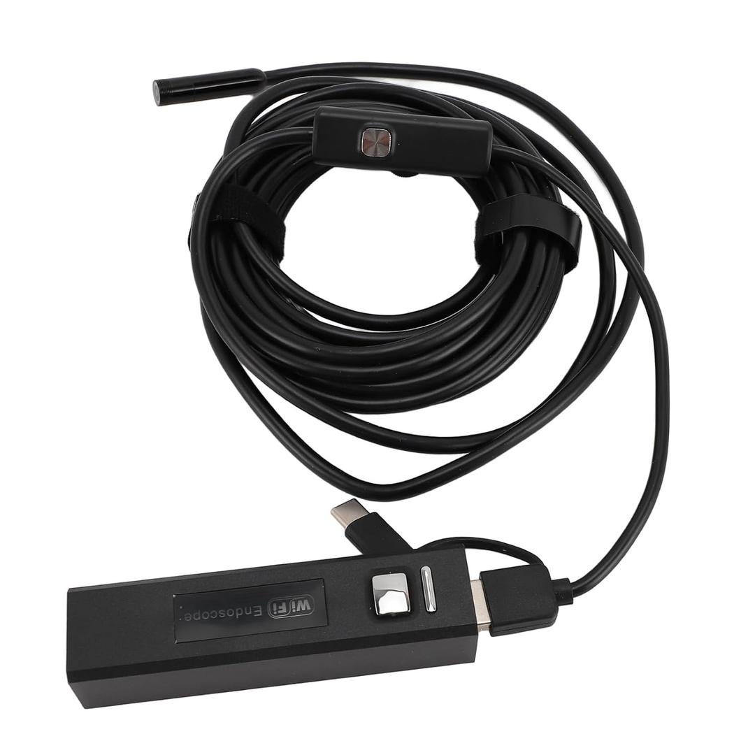 Industrial Borescope Camera 1200P HD Endoscope with 8mm 3 in 1 PVC Snake Camera IP68 Water Enduring 8 LED Lights for Android Sewer Drain Pipe Inspection