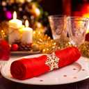 Patelai 6 Pieces Christmas Snowflake Napkin Rings Set Christmas Rhinestone Napkin Holders for Wedding Xmas Holiday Party Dinner Table Setting Supplies Decoration