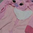 Wishliker Unisex Adult Onesie Pajamas Animal Onesies Women Men Christmas Halloween Cosplay Costume Sleepwear (Medium, Zipper Pink)