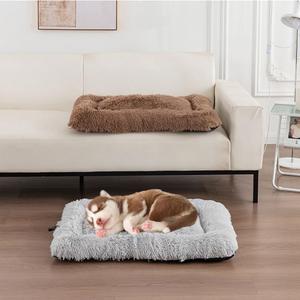 Dog Beds for Large Size Dogs Machine-Washable Short Plush Pet Beds Warming Cozy Soft Bed for Dogs and Cat, Dark Grey
 35" x 23" ( Grey )