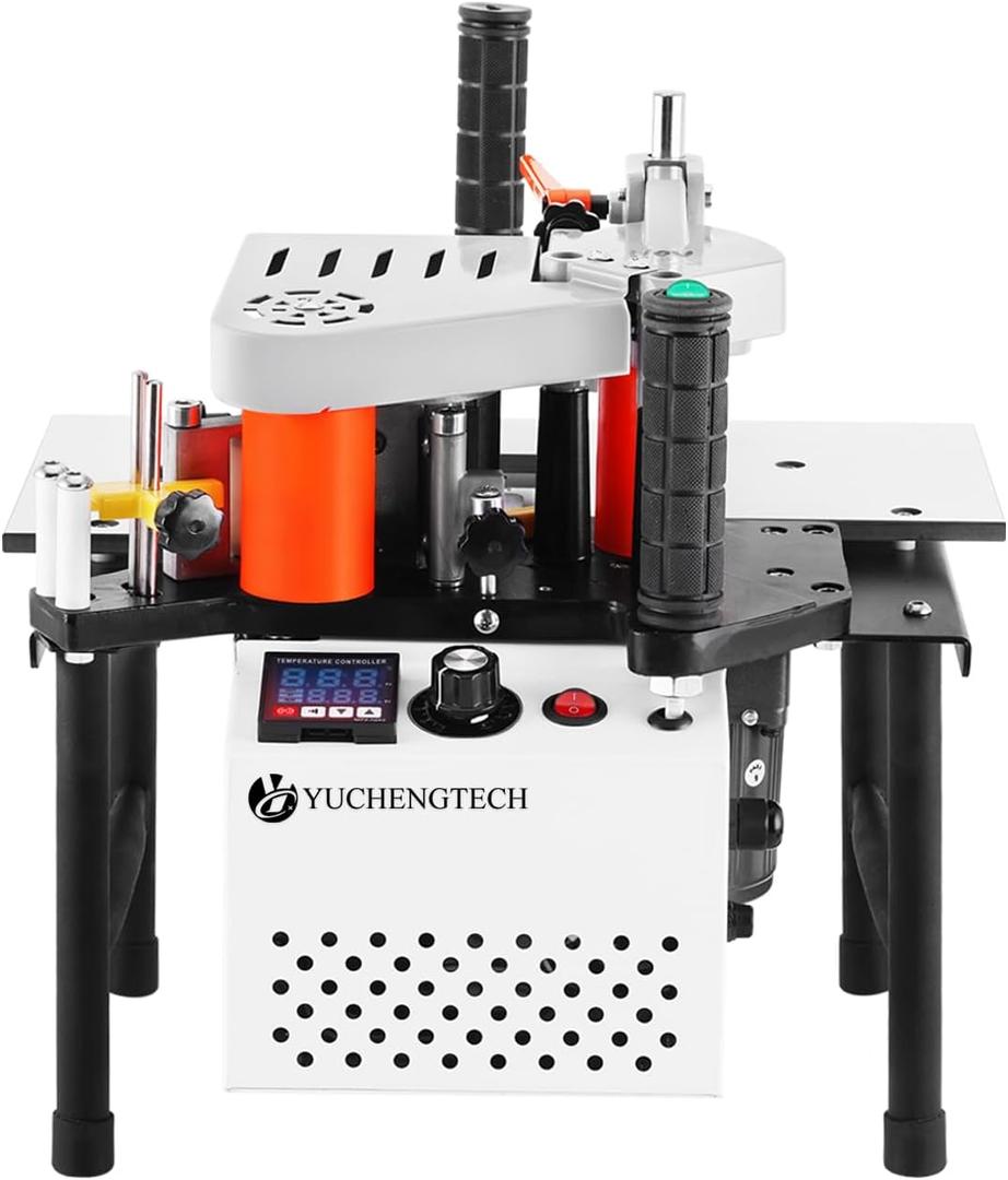 YUCHENGTECH Woodworking Edge Bander Banding Machine Portable Edge Bander Curve Straight Edge Banding Machine With Speed Control 5-10m/min (110V, Adjustable speed)