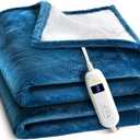 Medical king Heated Blanket, Machine Washable Extremely Soft & Comfortable Electric Blanket Throw Fast Heating with Hand Controller 10 Heating Settings & auto Shut-Off (Blue, 50 x 60)