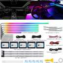 Dreamcolor Acrylic Interior Car LED Strip Light with Wireless APP, RGB 14 in 1 with 175 inches 600 LEDs Fiber Optic Car Ambient Lighting Kits, Dual Zone Sound Active Function LED Strip for Car