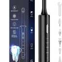 Tooth Polisher, Rechargeable Teeth Polisher with 5 Brush Heads, 4 Speed Modes, Tooth Whitening for Cleaning and Polishing, LED Light, 3 Polish Pastes, IPX6 Waterproof Teeth Cleaning Tools, Black