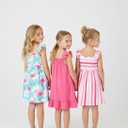 PATPAT Multipack Girl Toddler Dresses Sleeveless Flamingo Striped Toddler Casual Dresses, 3-4 Y