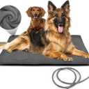 PETNF Outdoor Heated Pet Bed with Waterproof Cover,Pet Heating Pads for Dog,Soft Electric Blanket Auto Temperature Control,Heating Mat for Dog House Cabin Cot Doorway, XL (XL: 35.4'' x 23.6'', Gray)