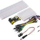 Breadboard Kit with Power Supply Module Jumper WiresBattery Clip830 & 400 tie-Points Breadboard