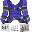 Zeerun Weighted Vest for Women & Men with Reflective Stripe and Adjustable Buckle, Comfortable & Durable Rucking Vest for Walking, Running & Strength Training, 24LBS-Purple