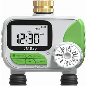 Sprinkler Timer Water Timer for Garden Hose 2 Zone, Auto Faucet Hose Timers and Irrigation System for Yard Greenhouse, Waterproof Digital Sprinkler Controller with Pure Brass Inlet for Lawn