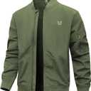NORTHYARD Men's Bomber Jacket Lightweight Casual Windbreaker Zip Up Fashion Windproof Coat Spring Fall (Green, M)