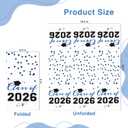 2026 Graduation Disposable Paper Napkins, Guest Dinner Hand Towels for College School Grad Class Congrats Celebration, Cocktail Party Decorations (80, Blue & Black)