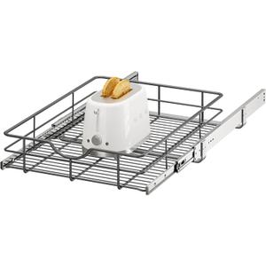 ALINE FURNITURE Pull Out Shelves - 17" W x 22" D Soft Close Pull Out Cabinet Organizer 1 Tier - Slide Out Drawers with Shelf Liner, Heavy Duty Steel Wire Baskets for Kitchen Cabinets, Pantry, Bathroom