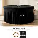 12 Pack 60 Inch Black Round Tablecloth with Skirt, Fitted Table Cover for 5FT Tables, Wrinkle Resistant and Washable Table Cloth for Wedding Party Banquet Buffet Indoor Outdoor Events