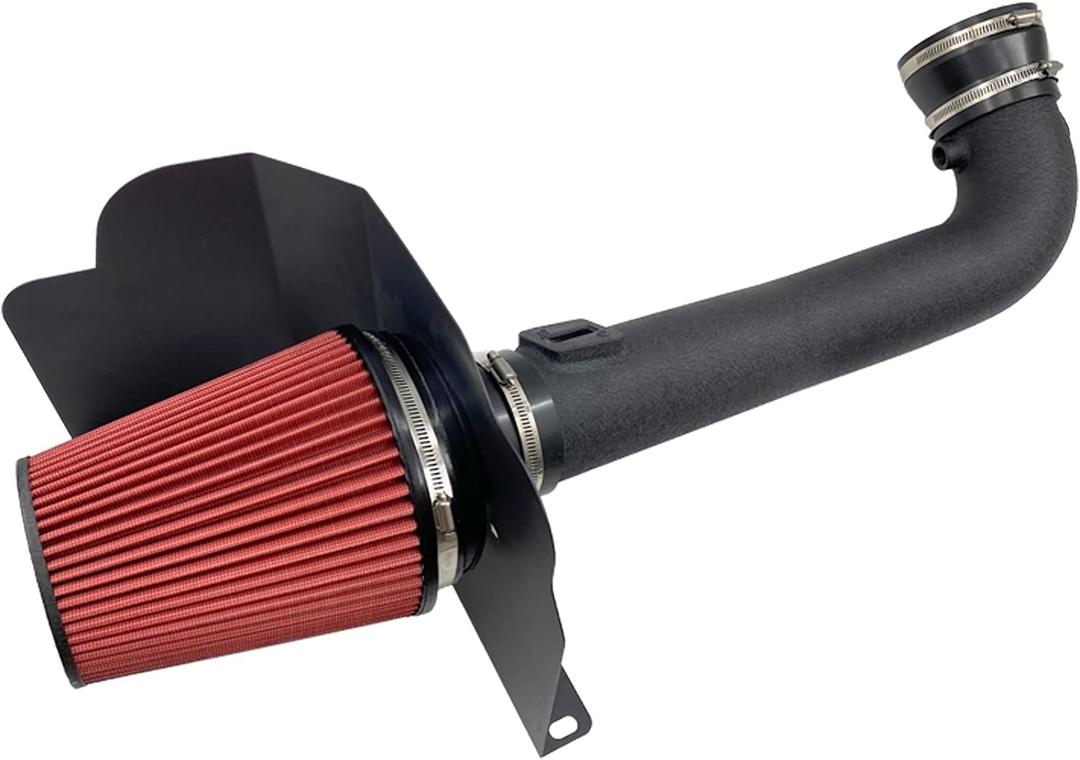 Cold Air Intake Kit W/Filter High Performance for 2014-2020 Chevy/GMC/Cadillac (Silverado 1500, Suburban, Tahoe, Sierra 1500, Yukon, Yukon Denali, Escalade) V8 5.3L 6.2L (Black & Red)