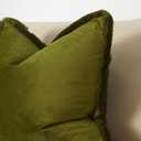 JUSPURBET Olive Green Decorative Velvet Fringe Throw Pillow Covers 18x18 Set of 2 Boho Soft Cushion Case for Home Decor Living Room Couch Sofa Bed