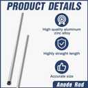 Tandefio 1 Pcs Anode Rod for Hot Water Heater Aluminum Zinc, Replacement NPT Hot Water Tank Anode Rod, Corrosion Protect, Rotten Egg Smell(3/4 Npt X 44 Inches,1)