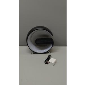 Smart LED Table Lamp, 4-in-1 Wireless Charger, Night Light, Alarm Clock, and Bluetooth Speaker with App Control for Bedroom, Office, and Home Decor (Black)