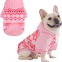 KOOLTAIL Dog Hoodie for Dogs - Warm Clothes with Leash Hole, Soft Winter Pet Sweater Hat Hooded Sweatshirt, Clod Weather Coat Outfit for Puppy Cat Girls Boys Pink M