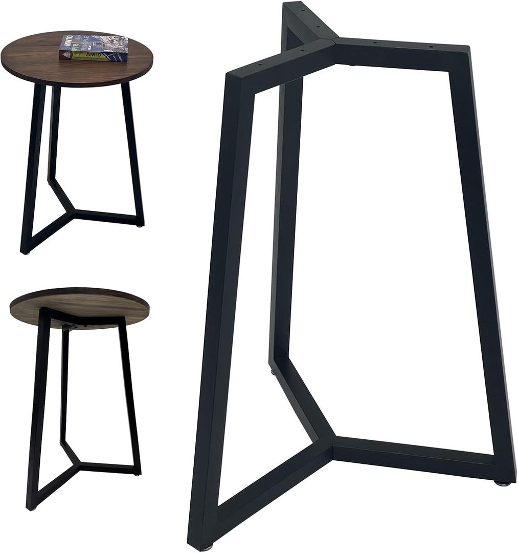 Metal Round End Table Legs,28 Inch Black Coffee Table Base Only,Iron Dining Furniture Legs