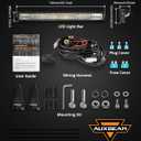 Auxbeam 6 Modes Amber White Series, 30 Inch 180W LED Light Bar Dual Color Flash Strobe Light, Spot Flood Combo Emergency Off-Road Lighting, for Trucks, Jeeps, ATV, UTV, SUV, Cars, Boats