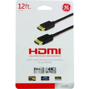 GE HDMI Cable 3.65 mm 12ft. 
Compatible with Camera, Camcorder, Tablet and Graphics Card, Laptop, Raspberry Pi Zero W, Projector