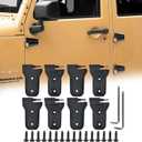 8pcs Door Hinge Kit Replacement for 2018-2024 Jeep Wrangler JL Unlimited 4-Door, Gladiator JT Front & Rear Door Hinges, Heavy Duty Aluminum Alloy