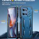 FNTCASE for Moto-G 2026/2025 Case: for Motorola Moto G Play 2026 5G Military Grade Drop Proof Protection Cover with Kickstand | Matte Textured Rugged Shockproof TPU | Protective Phone Case Blue