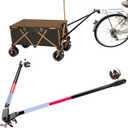 Bike Trailer Hitch for Collapsible Wagon Cart with 360° Swivel Joint & Shock Absorber Quick-Release Clamps Bike Trailer Hitch for Pet Wagon,Camping Wagons Carts Foldable and Other