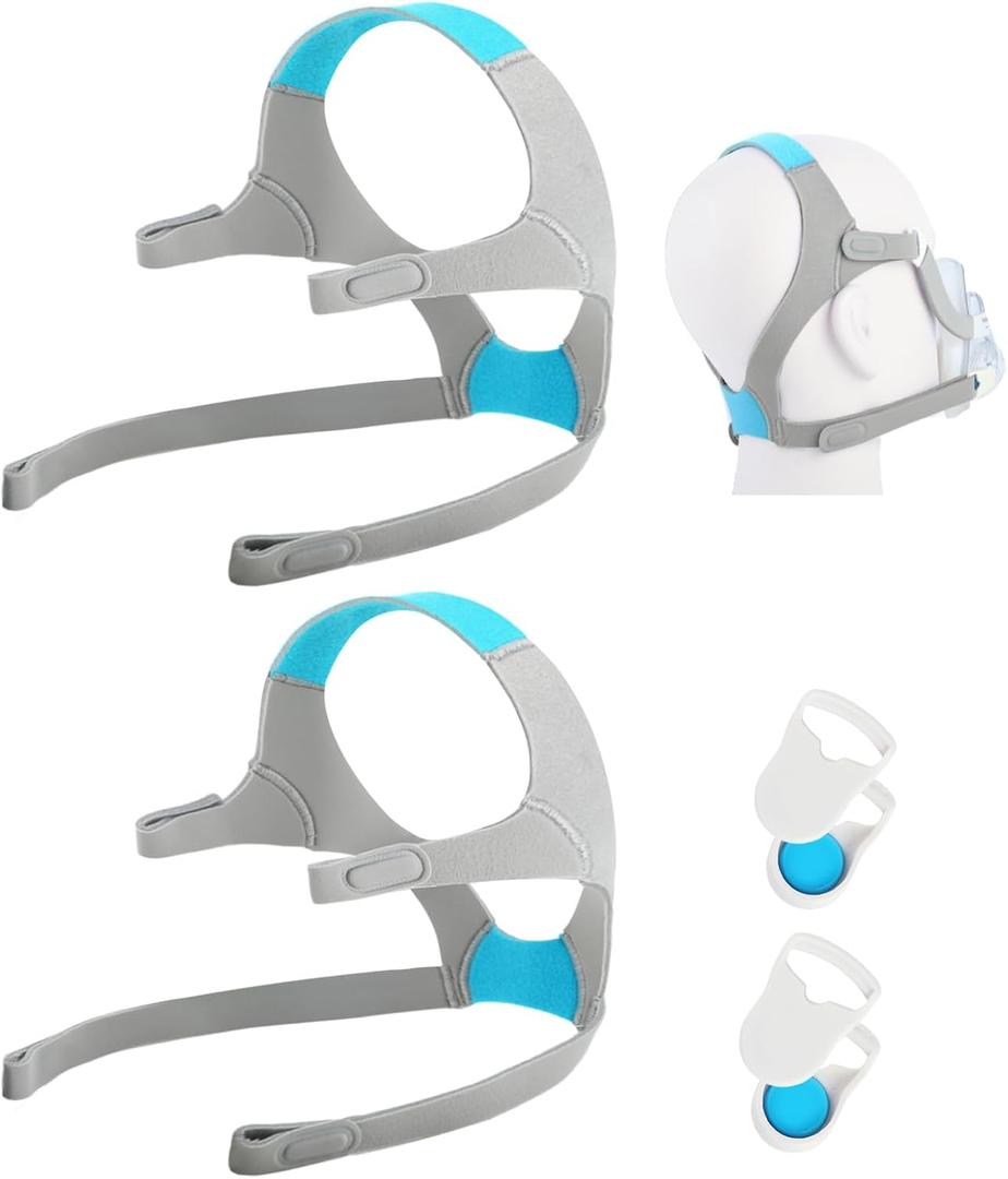 2 Packs Replacement Headgear Compatible with F20/N20, with Magnetic Clips, Adjustable Replacement Headgear Strap for F20/N20, Flexible Headgear Elasticity