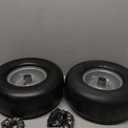 13x5.00-6 Flat Free Tire and Wheel, 13x5-6 Lawn Mower Tires, Zero Turn Front Tires, with 3/4" or 5/8" Bearings, 4"-6" Centered Hub, 13x500-6 Airless Solid Smooth Tire, 2 Pcs (13x5.00-6 Flat Free,(Smooth Tread))