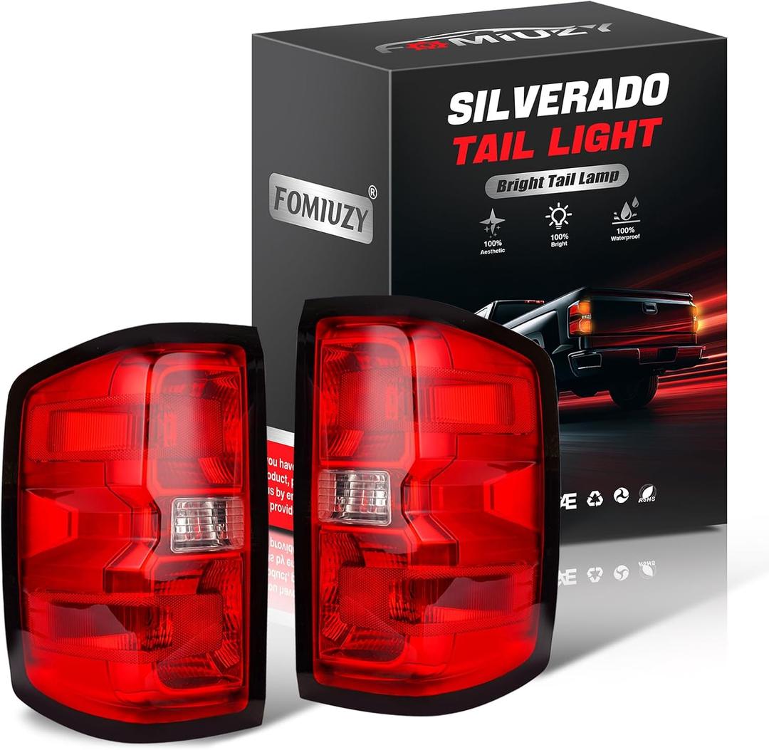 FOMIUZY Rear Tail Lights Assembly Fit Chevy Silverado 1500 2014 2015 Chevrolet 2500HD 3500HD 15 GMC sierra 2500 HD 15 Taillight Brake Bulb Lamp Left Driver and Right Passenger Side GM2800261 23431875