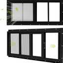 2 Pack Shed Windows, 10"x 18" Black Sliding Window Suitable for Chicken Coop, shed, Household, Barn - Transom Window with Tempered Glass and Fiberglass Screen (BK,10''x 18'')