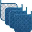 Joyhalo 3 Pack Pot Holders for Kitchen,Cotton Oven Holder with Great Heat Resistance,Non Slip Hot Pads for Kitchen Clearance,Federal Blue