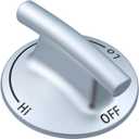 Upgraded 7733P415-60 74009554 Stove Burner Knob Replacement Parts for Jennair Maytag Kitchen aid Gas Range Knobs JGC8536ADB JGC8430BDS Jenn-air Downdraft Cooktop Knobs Oven Control Knob Silver