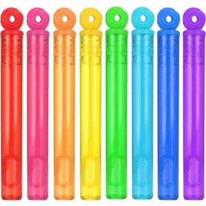 32-Piece 8 Colors Mini Bubble Wands Assortment Party Favors Toys for Kids Child, Christmas Celebration, Thanksgiving New Year, Themed Birthday, Wedding, Bath Time, Summer Outdoor Gifts for Girls Boys