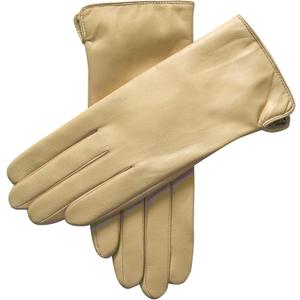 Winter Gloves for Women Genuine Leather Warm Cashmere & Wool Blend Lining Touchscreen Windproof Driving Dress (Large (7.5), Beige)