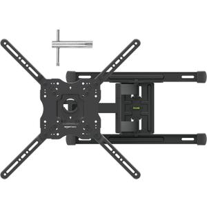 Amazon Basics Full Motion TV Wall Mount with Horizontal Post Installation Leveling for 32 to 86 inch TVs, Black
