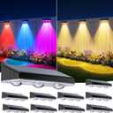 Solar Fence Lights Outdoor 10 Pack, Upgraded Brightness 3X LED Lens Fence Lights Solar Powered, 9 Fixed Colors & RGB Lights,IP65 Waterproof Solar Lights for Outside Backyard/Railing/Step/Patio